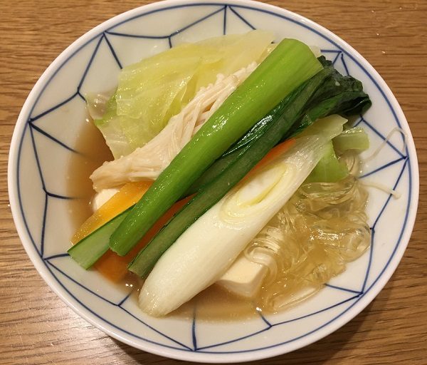 博多若杉の水炊きコースの野菜